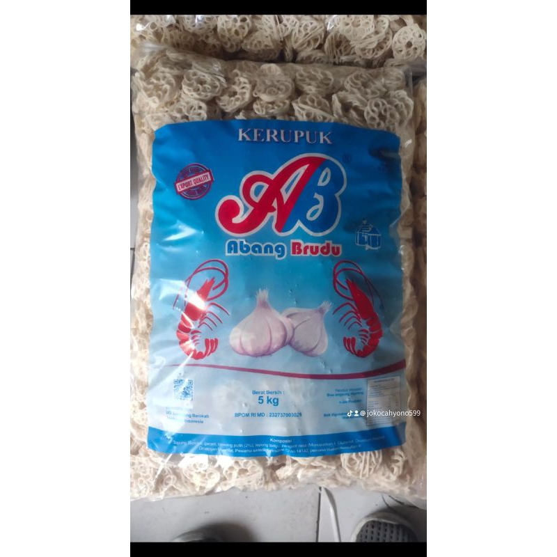 

krupuk abang brudu sari udang mawar putih kecil los 1 kg