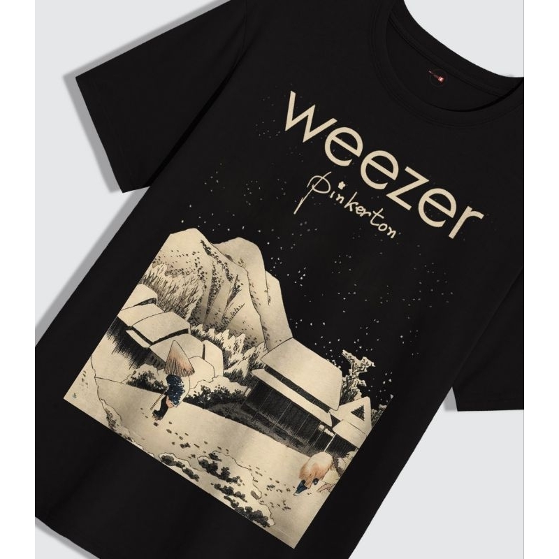 kaos band Weezer heavy weight cotton 16s built-up tanpa jahitan samping tag stitch supply