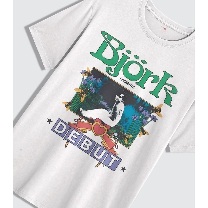 kaos band bjork heavy weight cotton 16s built-up tanpa jahitan samping tag stitch supply
