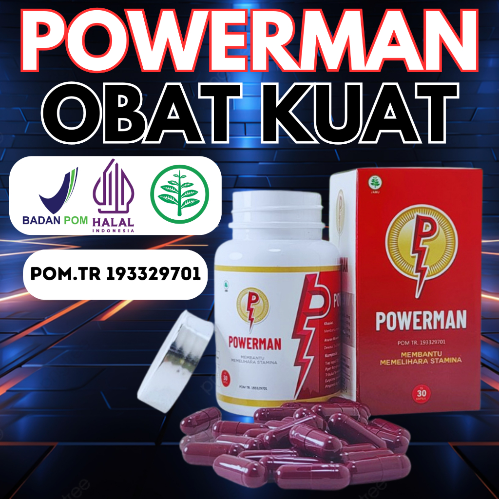 POWERMAN Obat kuat HERBAL pria tahan lama BPOM JAMU TANPA EFEK SAMPING original 100%ampuh