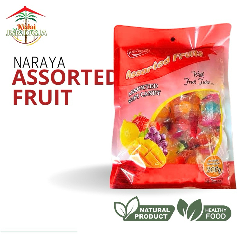 

Naraya Assorted Fruit Soft Candy Mango Permen Lunak Aneka Rasa Buah Mangga dan Assorment