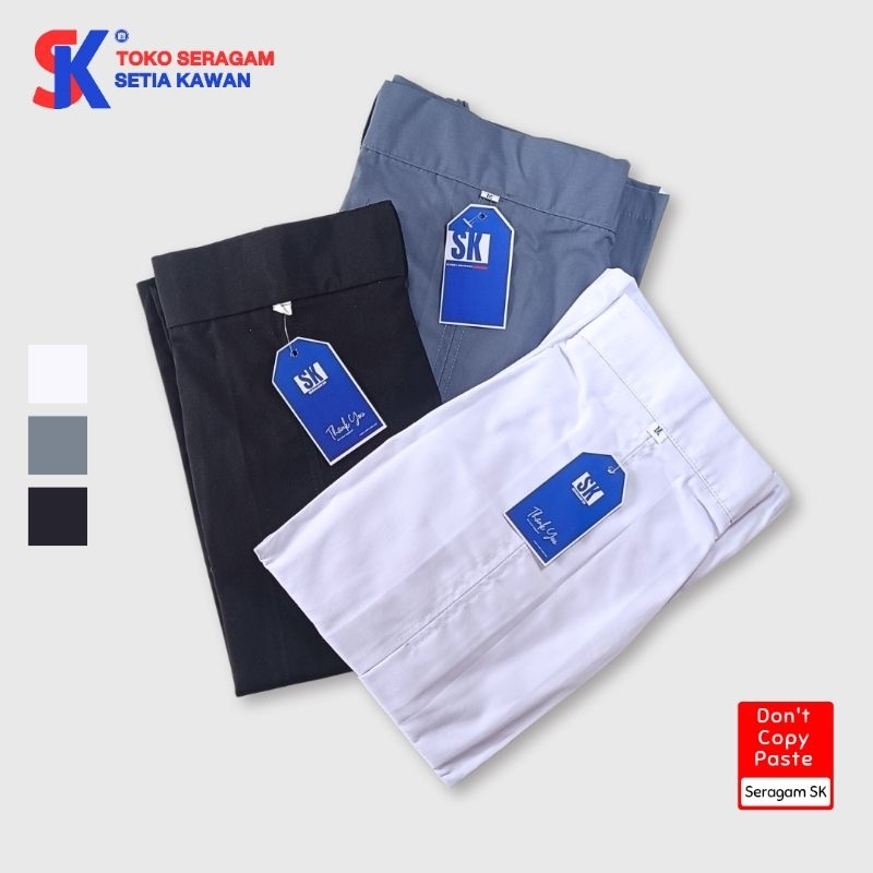 Rok Pendek Span 1 SMA SMU SMK Abu-Abu Putih Hitam / Rok Pendek SMA Belah 1 / Rok PASKIBRA SMA