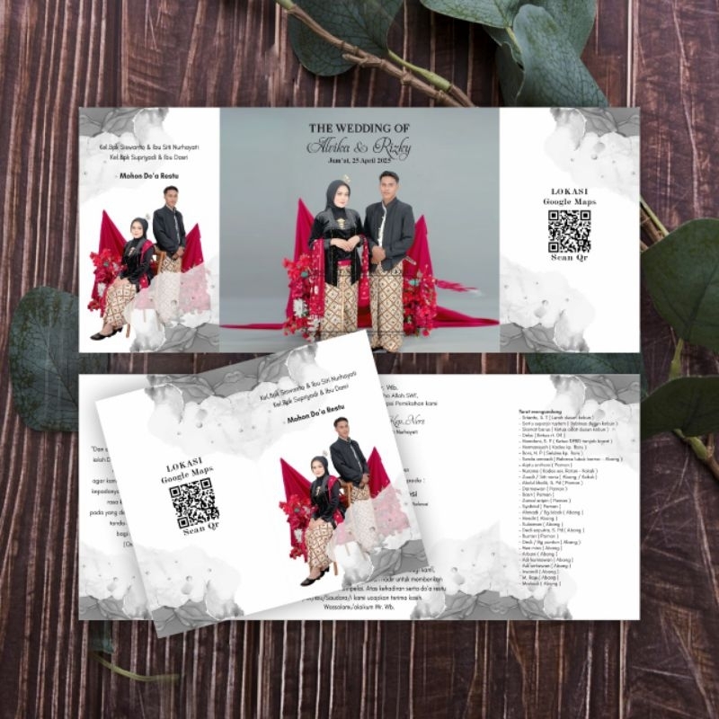 undangan pernikahan model lipat 2 gratis pake foto