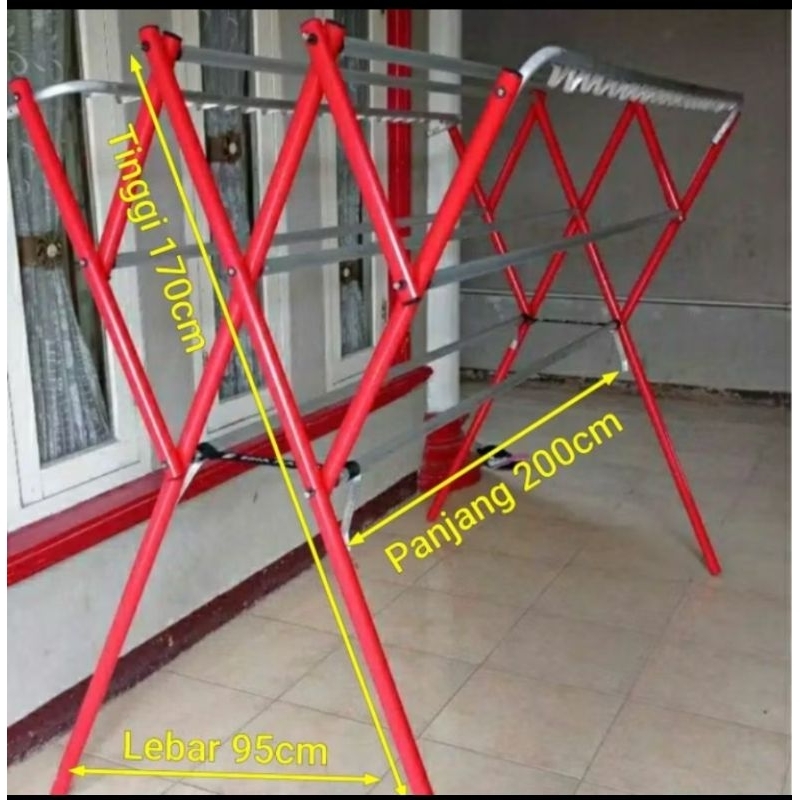 JEMURAN BAJU /JEMURAN PAKAIAN JUMBO 2METER TRUMP BINAKARYA SUPER KOKOH DAN KUAT / 2METER /200CM