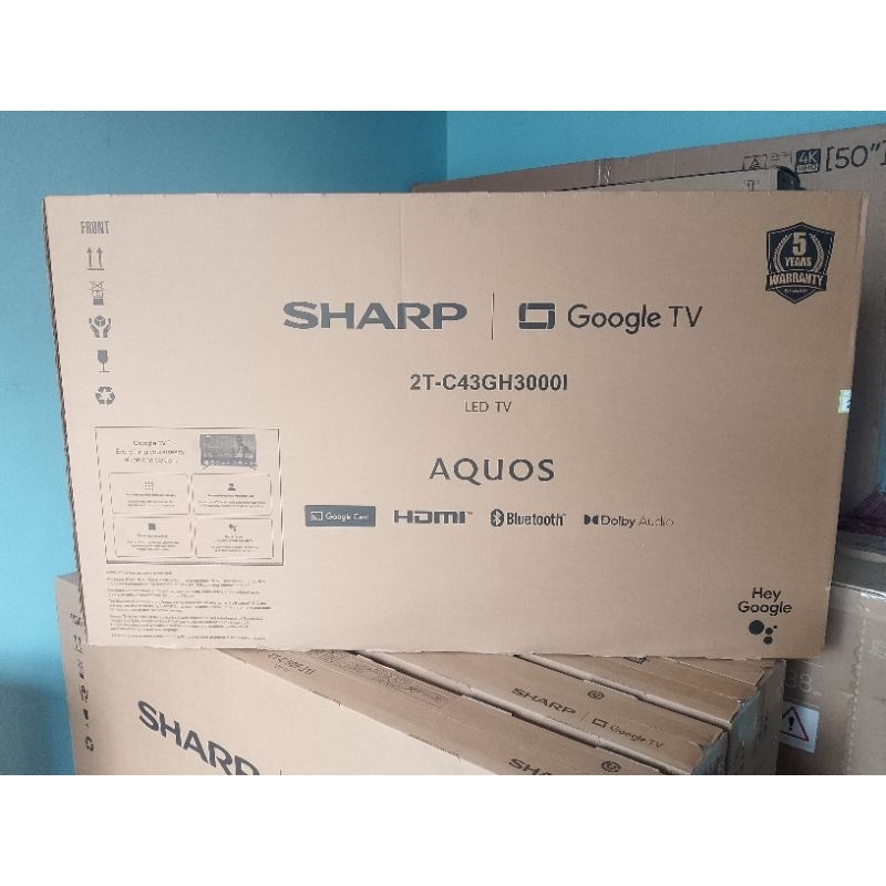 GARANSI 5 TAHUN LED SHARP GOOGLE ANDROID TV 43 Inch - FHD Dolby Digital 2T-C43GH3000I Bluetooth DIGI