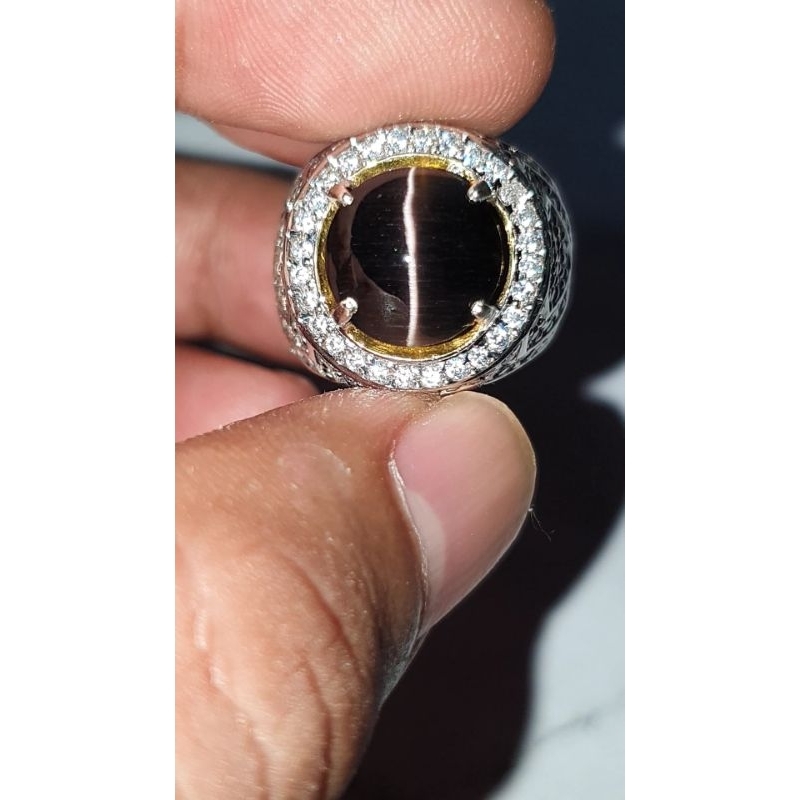 NATURAL CAT EYE SILIMANITE RING PERAK