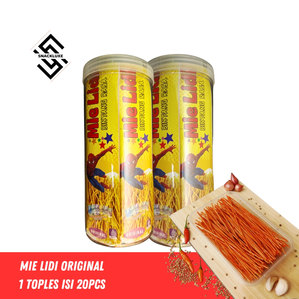 

Mie Lidi Original ASIN Isi 20Pcs Mie Lidi Karakter Satu Toples