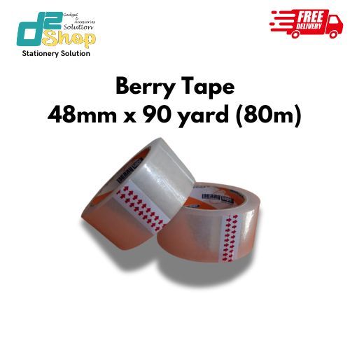 

[ D2shop ] Lakban Bening Murah 90 Yard 45 Mm Berry Tape / Isolasi / Solatip / Lakban Bening