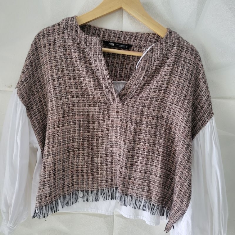 Preloved Zara Blouse Tweed Size M