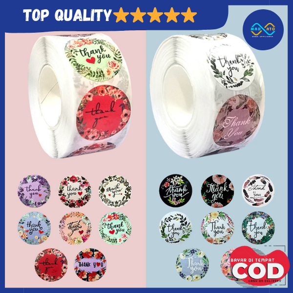 

STIKER THANK'S LABEL ROLL ISI 500 STIKER TERIMA KASIH TEMPELAN UCAPAN TERIMAKASIH TERMURAH TERLARIS