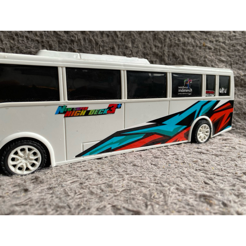 

stiker livery bus miniatur vynil laminasi belum di cutting