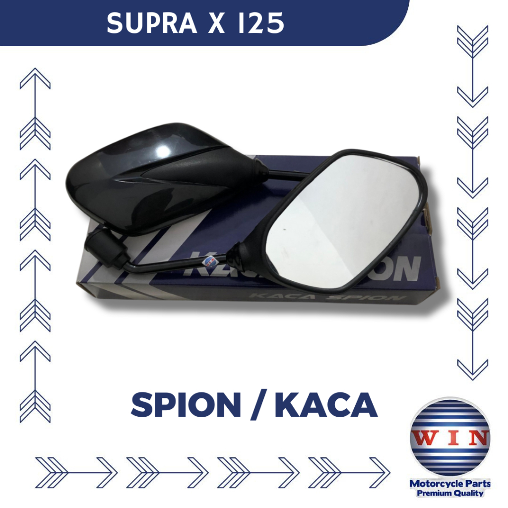 Spion Kaca Mirror Set Kanan & Kiri Untuk Sepeda Motor Honda Supra X 125 Merk WIN