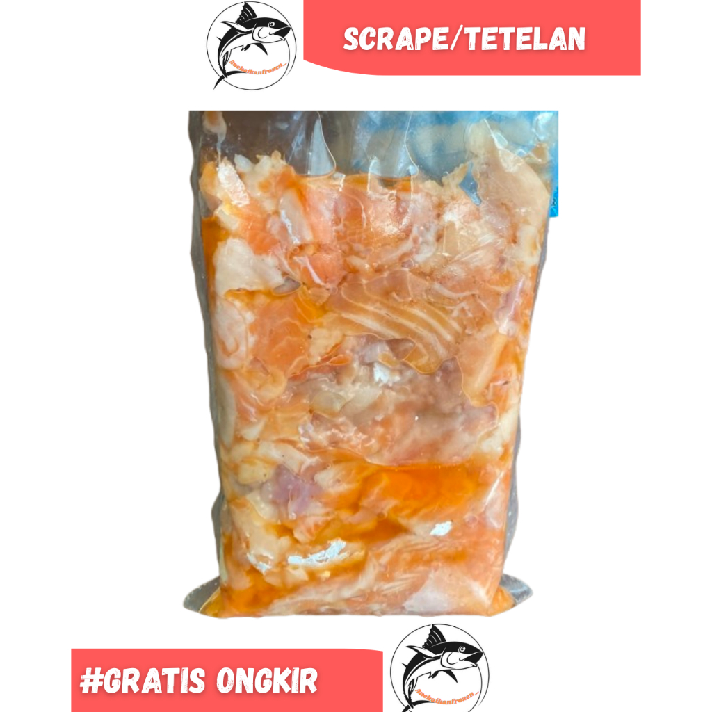 

Tetelan Salmon / Scrape Salmon Segar per500 grm