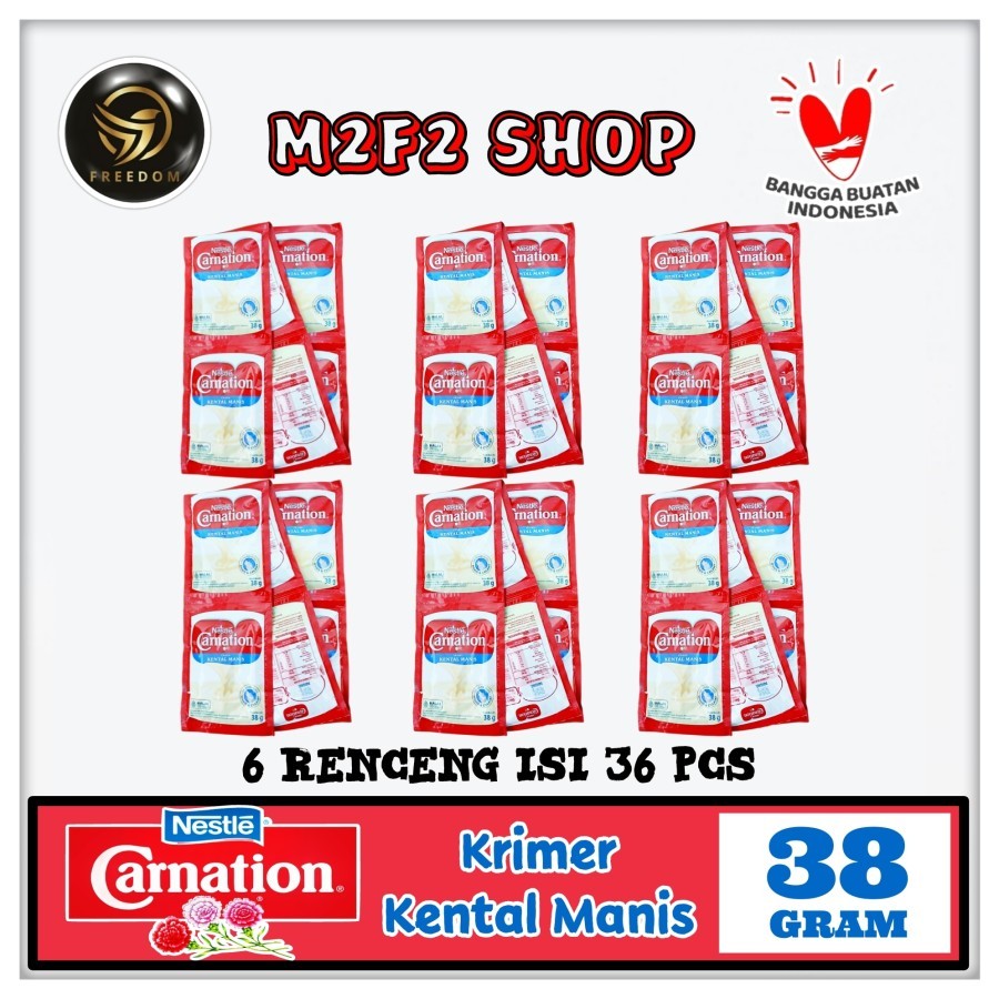 

Nestle Carnation Susu Krimer Kental Manis Original Plain | Putih Sachet - 38 gr (Kemasan 6 Renceng)