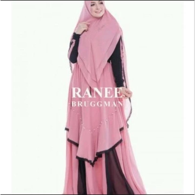 preloved ranee bruggman set syar'i black pink