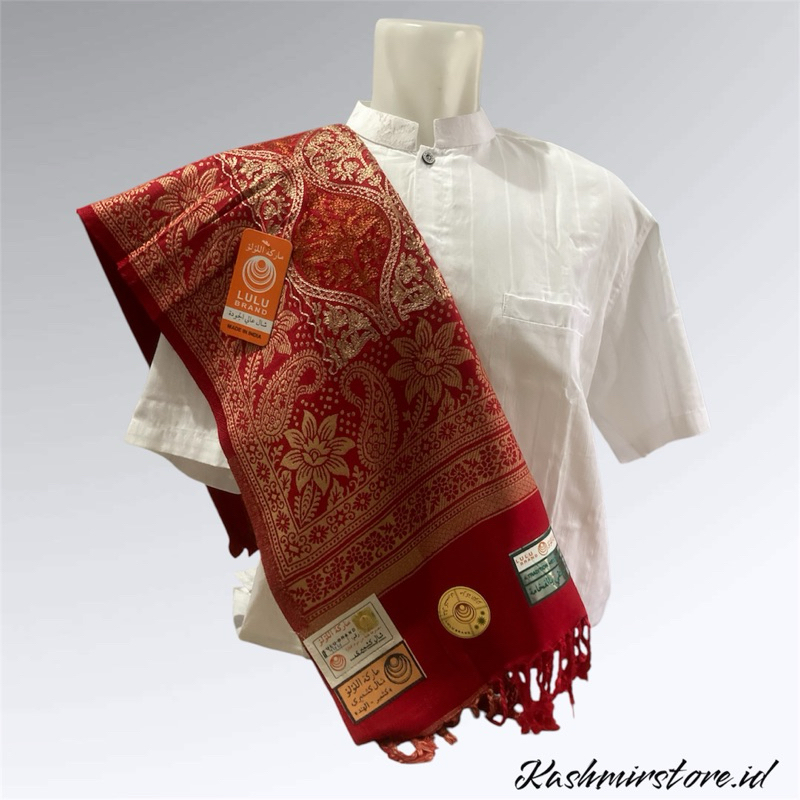Sorban Kashmiri Premium Rida Jacquard Sulam Bordir Timbul Pria Original LULU BRAND Surban Kashmiri J