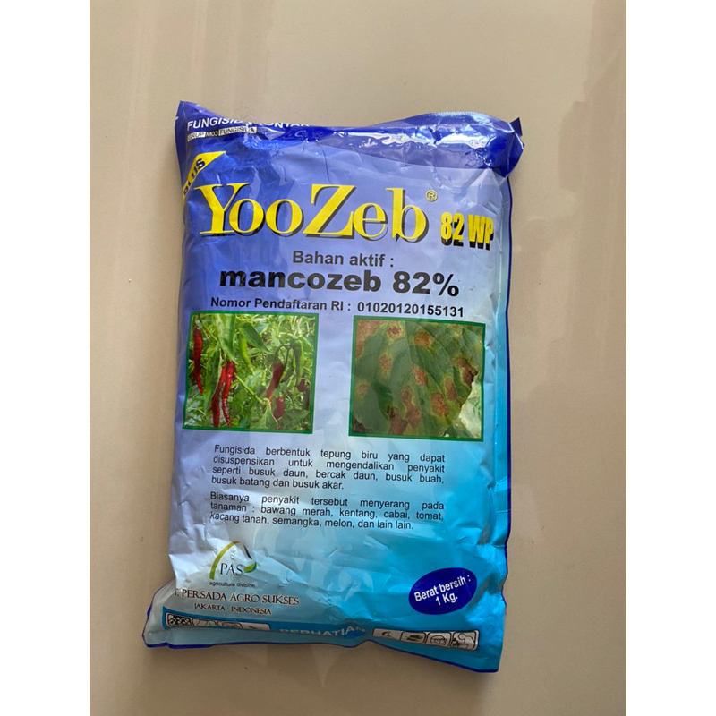 fungisida yoozeb blue 82wp mancozeb biru 1kg  yoozeb plus