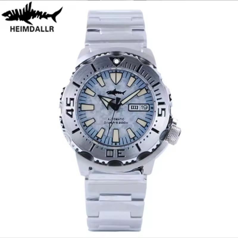 NEW HEIMDALLR SHARKEY MONSTER SNOWFLAKE SEIKO NH36 A AUTOMATIC STEEL SOLID 316 L SAFIR GLASS + AR CO