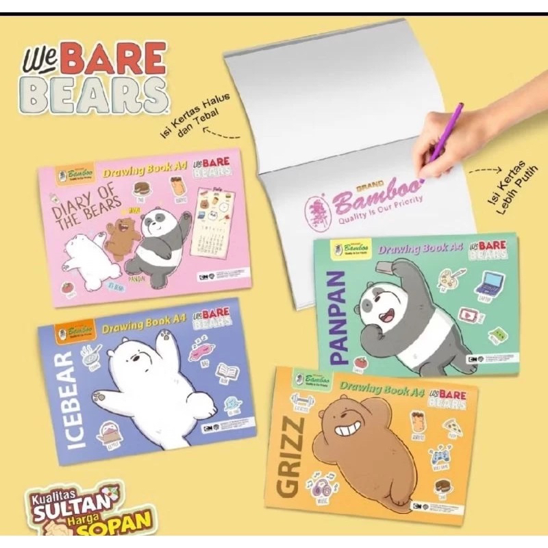 

TERMURAH BUKU GAMBAR A4/BAMBOO/DRAWING BOOK [1 Pak/ 10 Buku] / Buku gambar Drawing book A4