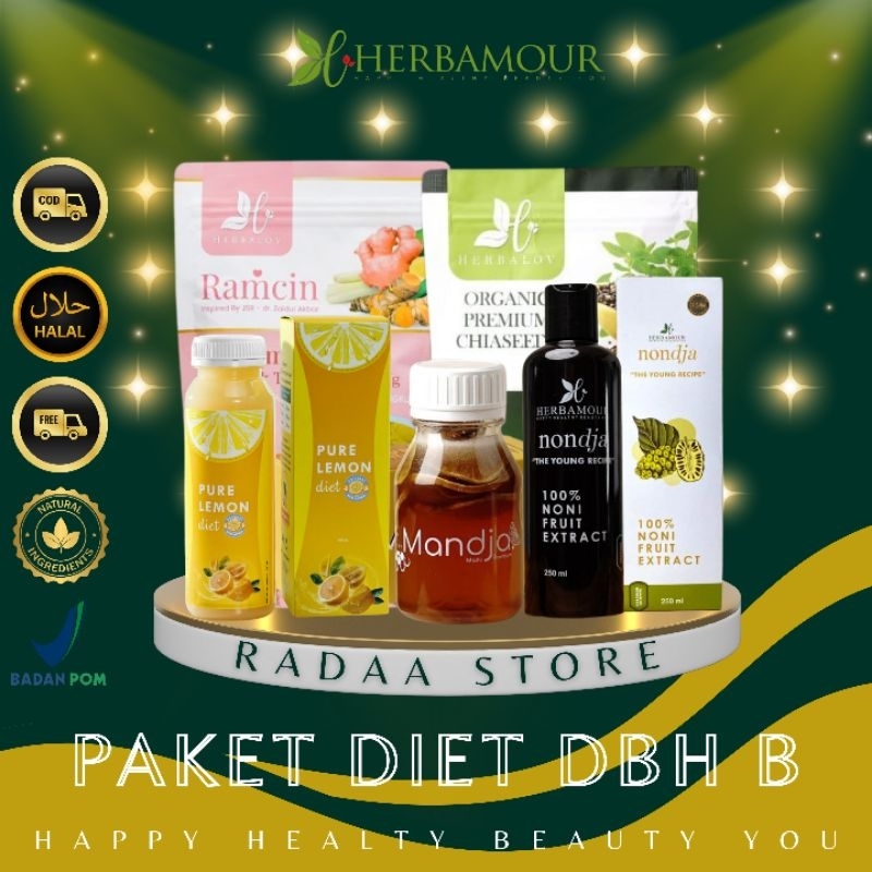 HERBALOV HERBAMOUR - PAKET DIET B HERBALOV - DIET BAHAGIA HERBALOV - DIET SEHAT - MINUMAN PENDAMPING