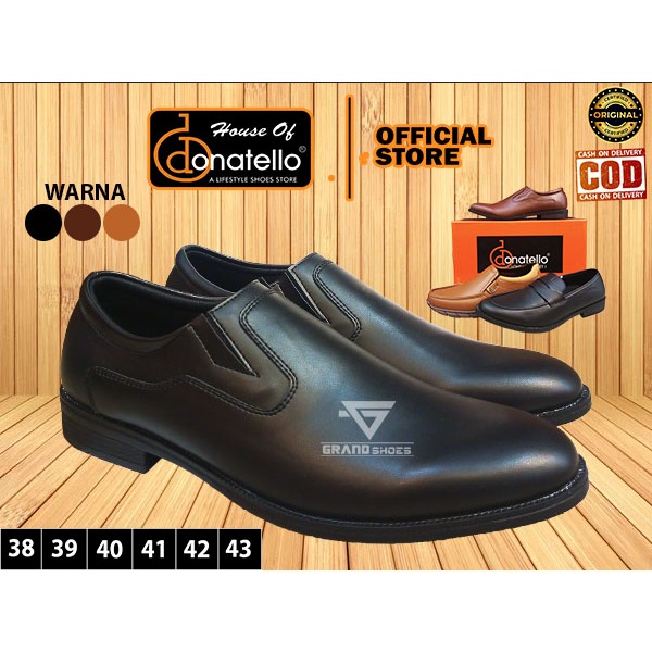 DONATELLO Sepatu kerja fantofel formal formil slip on pria casual anti slip Original