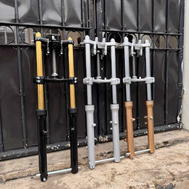 SKOK DEPAN NINJA RR SHOCKBRAKER NINJA PNP HONDA PRODUK AGRAS AS CROME BUTTOM GOLD GRATIS PANGKON PLA