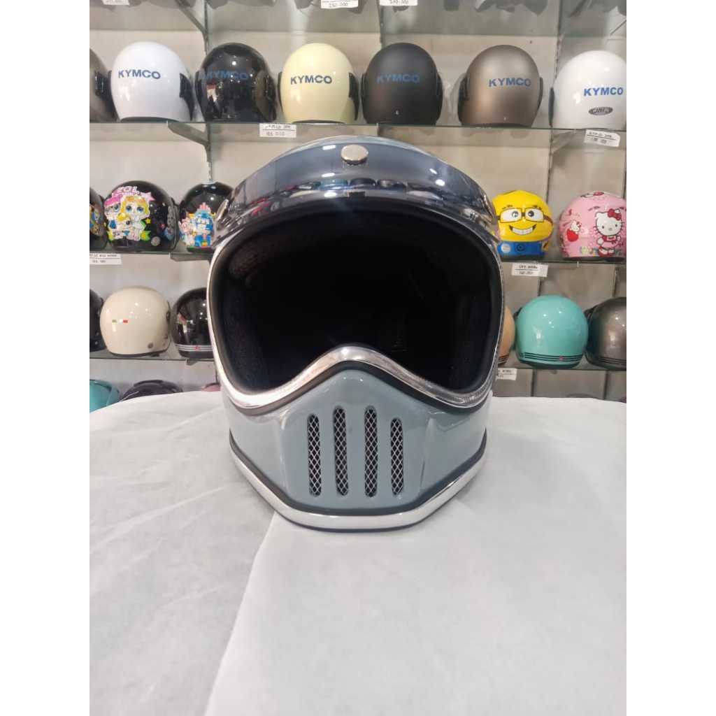 Cakil Pet Helm Anak Full Face Titanium Glossy Standar Keamanan SNI COD Packing Kardus & Bubble Wrap