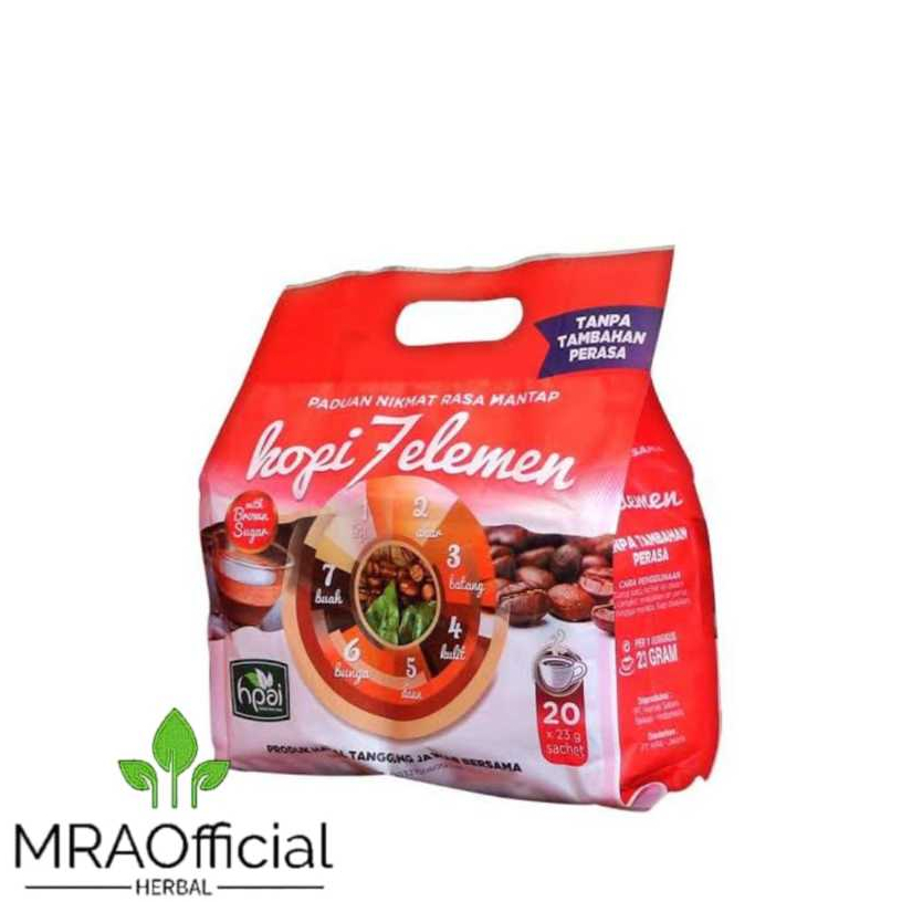 

Kopi Sevel Elemen | Kopi 7 Elemen | Kopi Herbal HNI | Kopi 7 Elemen HNI - 20 Sachet