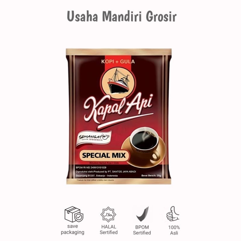 

Kapal Api Special Mix Kopi Instan 23 g [10 Sachet/1 Renceng]
