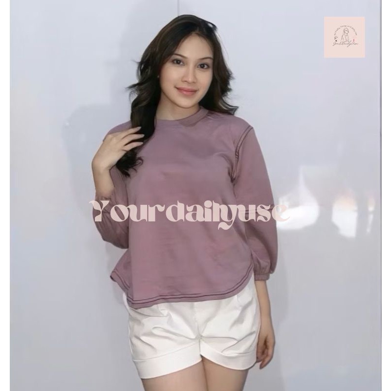 Yourdailyuse atasan lengan balon Alensha / blouse tangan balon / kaos wanita