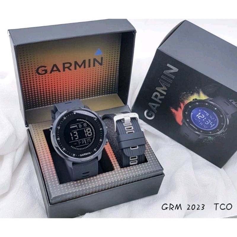 Best Seller Jam Tangan Pria Garmin Running-2230 Digital Tali Rubber Free Tali Rubber Cadangan Tangga