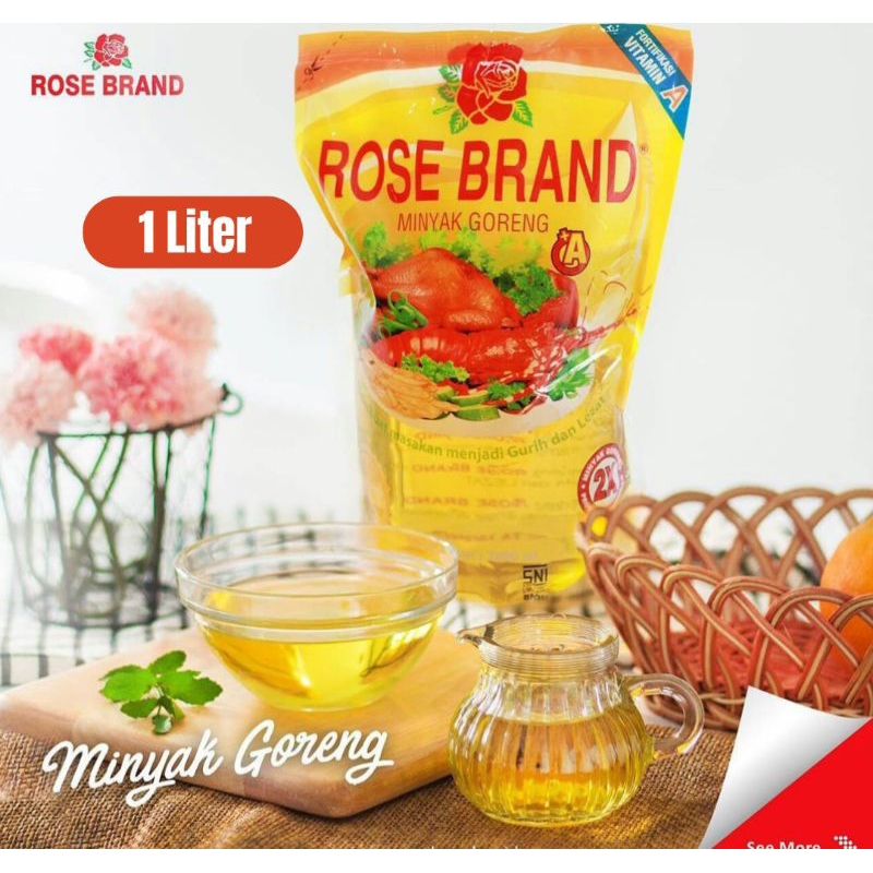 

ROSE BRAND 1liter. Minyak Goreng | Kemasan Poush. Minyak Kelapa Sawit.
