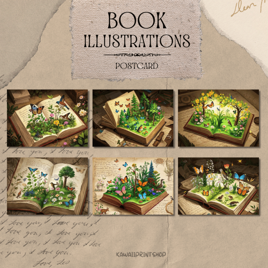

Book Illustrations Postcard | Kartupos Ilustrasi Buku Ajaib Lucu Unik | Magic Book Illstrations Postcard Postcrossing Card | Kartupos Gambar Buku Ilustrasi