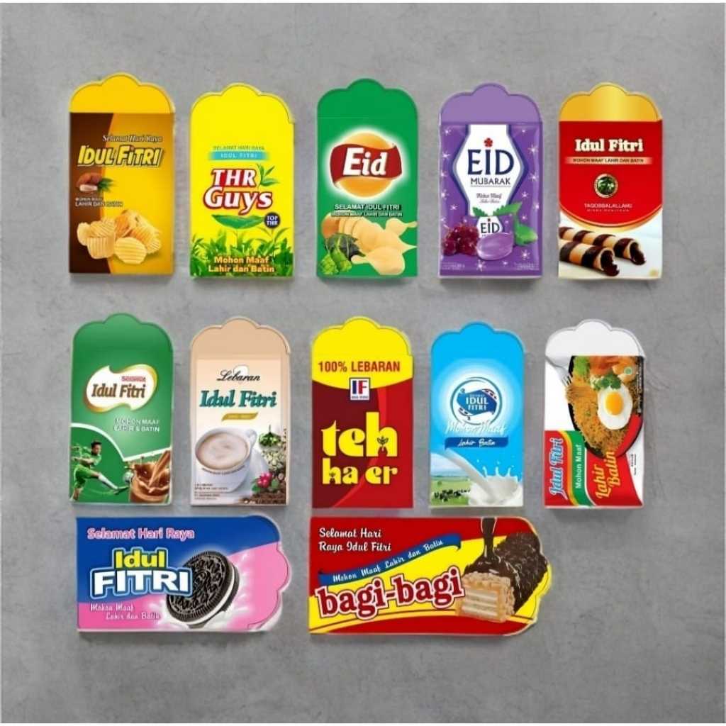 

AS888 - Amplop Lebaran Idul Fitri Ukuran M Motif Snack Isi 8