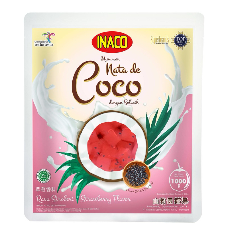 

Inaco Nata De Coco Strawberry dengan Selasih 1000gr