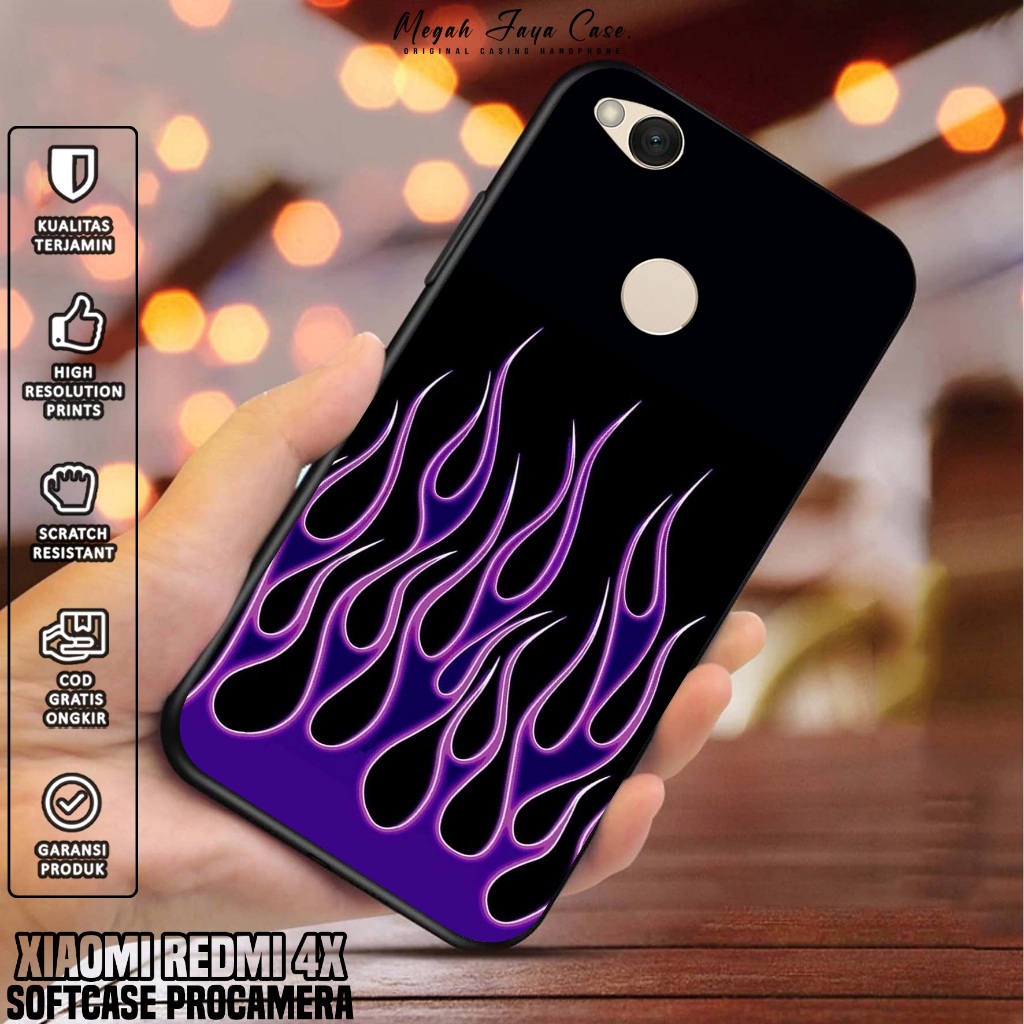Softcase Xiaomi Redmi 4X - Case Hp Xiaomi Redmi 4X Motif FIRE - Silikon Hp Xiaomi Redmi 4X - Casing 