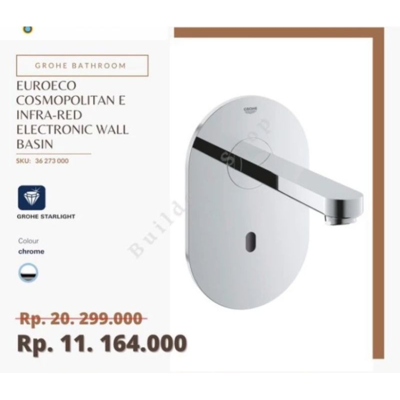 KRAN WASTAFEL SENSOR GROHE 36273000 EUROECO COSMOPOLITAN E