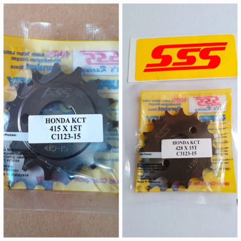 GEAR GIR DEPAN SSS 415 & 428 UKURAN 13 / 14 / 15 / 16 UNTUK MOTOR CB / CBR / TIGER/ SONIC / CRF / GL