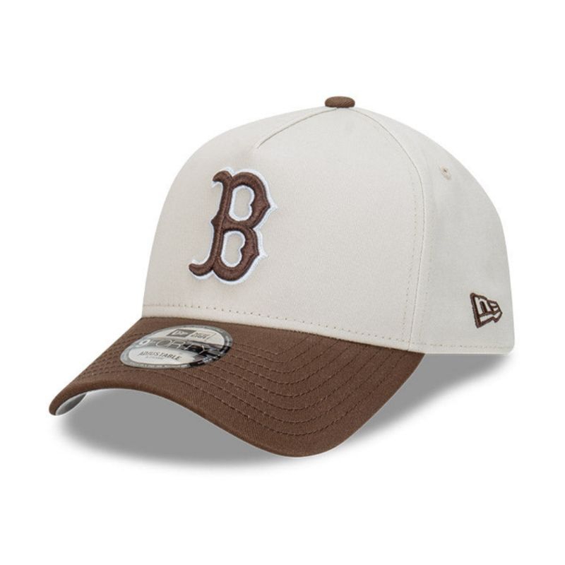 Topi New Era Cap Boston Red Sox Vintage Stone Walnut Type A Frame 9Forty Adjustable Original