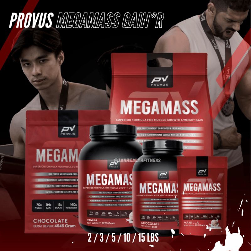 [FREE BONUS SHAKER] PROVUS MEGA MASS GAIN*ER | 2 / 3 / 5 / 10 / 15 LBS | ORI 100% | HALAL BPOM