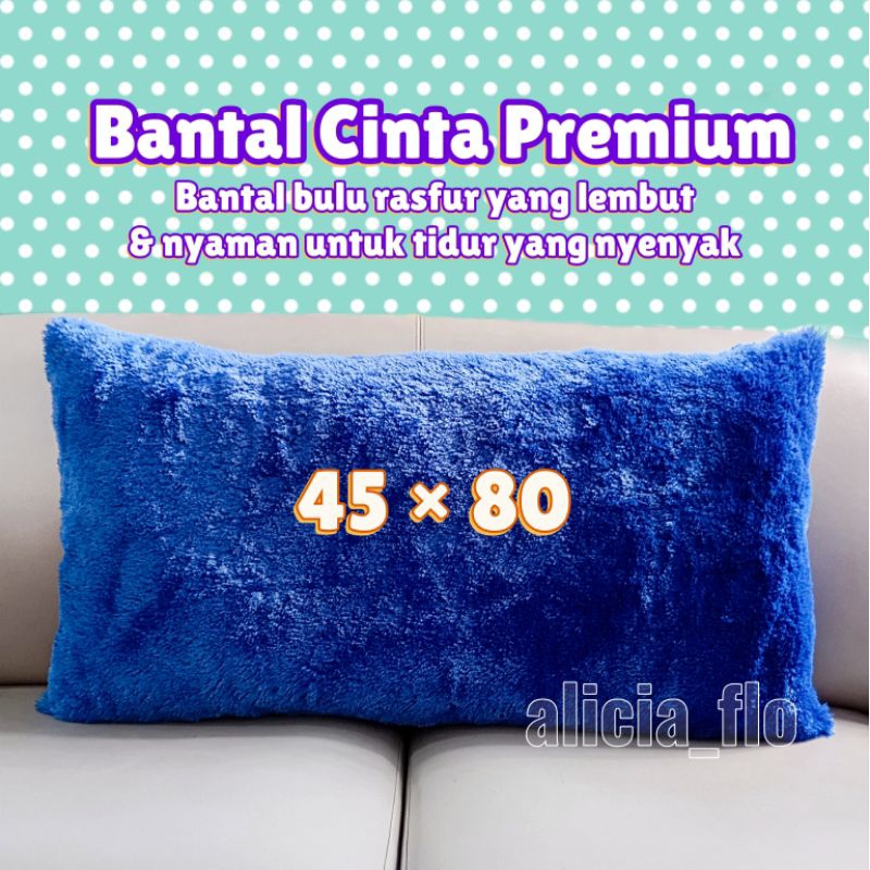 Bantal Cinta Bulu Rasfur Tebal Jumbo Premium / Bantal Tidur Panjang 45x80 / Bantal Kepala Bulu