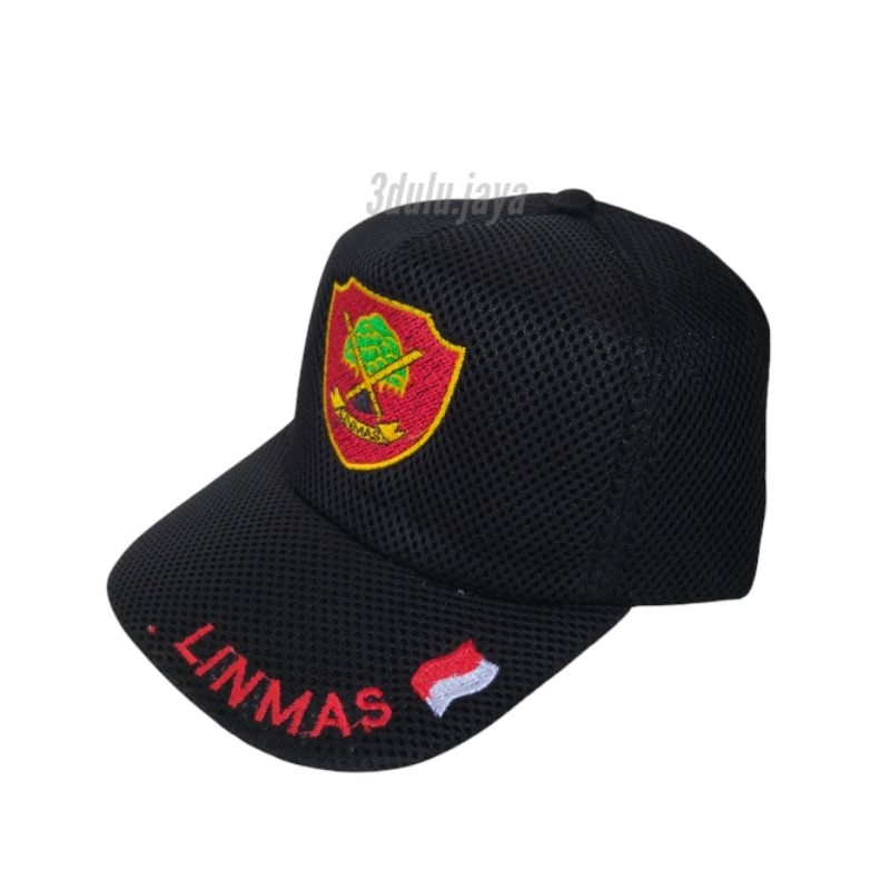 Topi Linmas/Topi Satlinmas Warna Hitam Jaring Doblemess