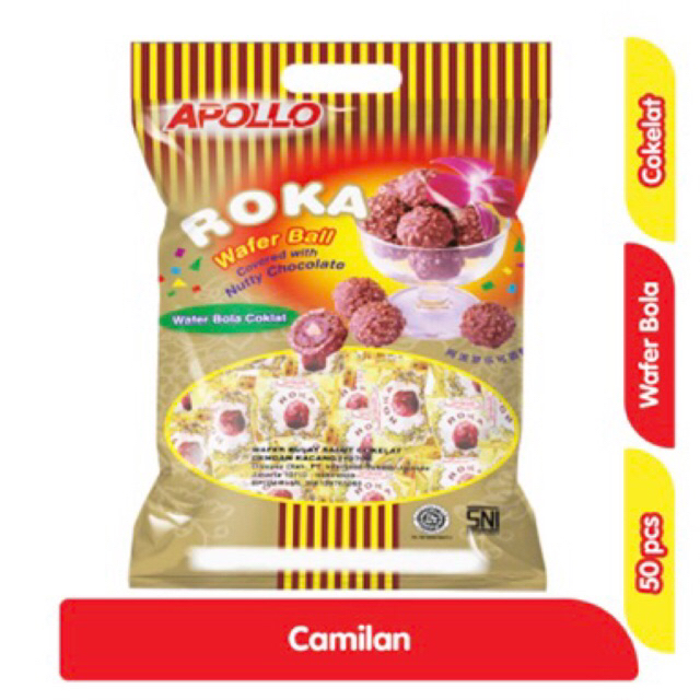

Apollo Roka / Wafer Ball Roka / Bola Coklat Roka isi 50pcs