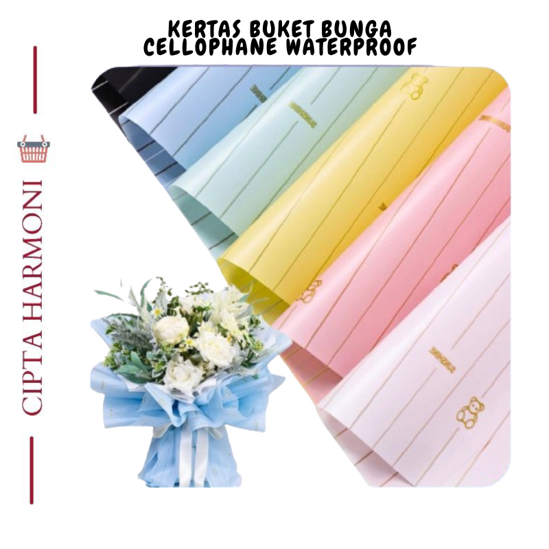 

Flower Wrapping Paper Cellophane Waterproof Kertas Kado/ Kertas Buket Bunga KB057