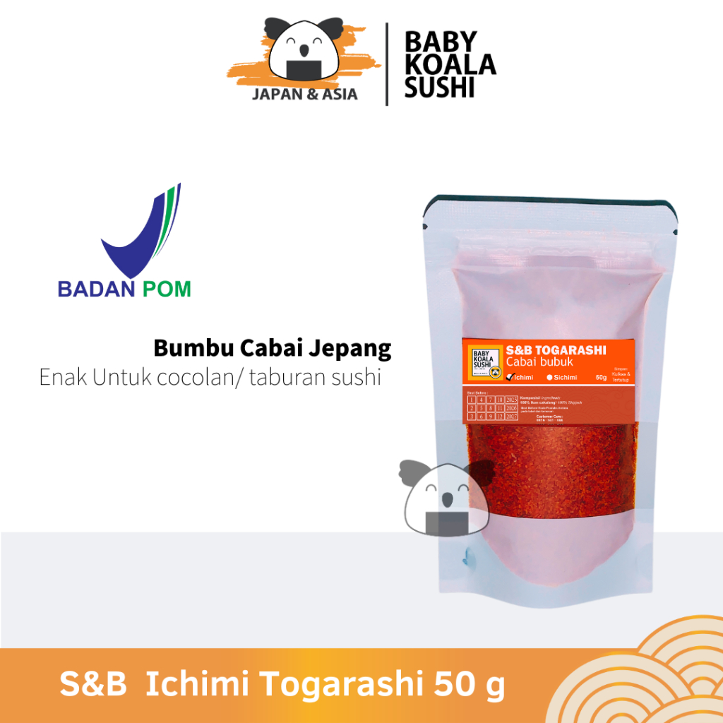 

S&B Ichimi Togarashi Cabai Jepang 50 g │ Cabe Bubuk Import Jepang │ Chili Powder for Sushi Ramen