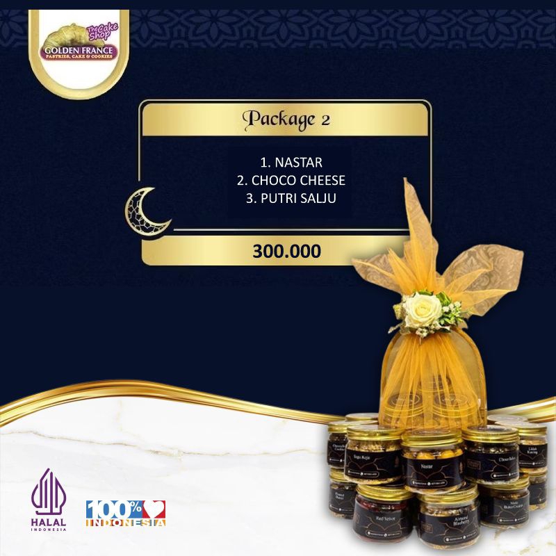 

Paket 2 Hampers Kue Kering Lebaran Golden France - Tile Keranjang