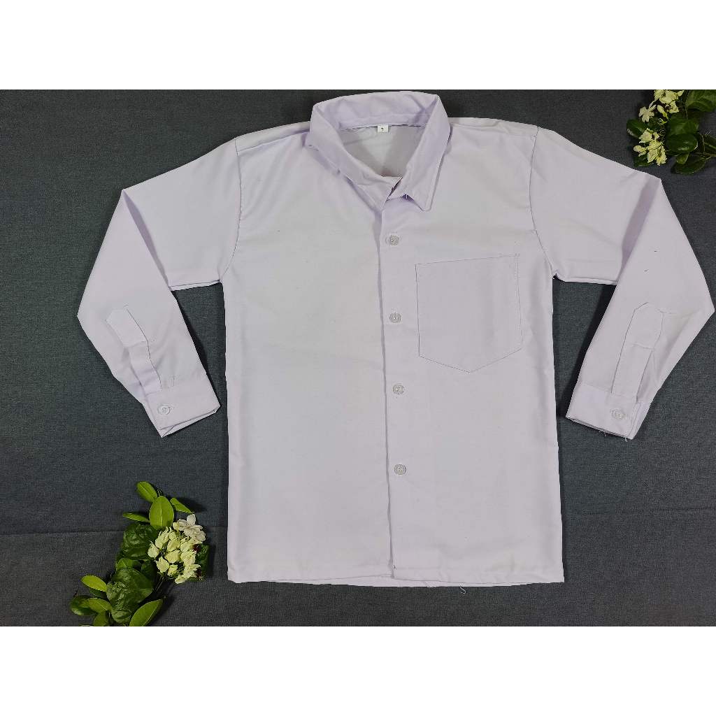 BAJU PUTIH PANJANG POLOS ANAK LAKI-LAKI / PEREMPUAN