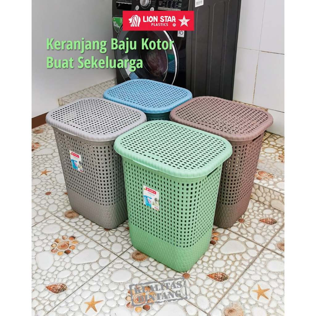 Keranjang Baju Pakaian Vanesa Laundry Box Medium - Large Lion Star Keranjang Baju Plastik