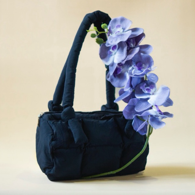 BAO • DAISY BLACK BAG • Puffy Bag • Shoulder Bag • Nylon Bag • Pillow Padded Shoulder Bag • Daily Ba