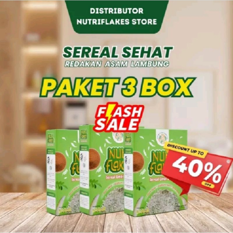 

Nutriflakes Paket 3 Box 100% Original Sereal Umbi Garut Ampuh Mengatasi Masalah Asam Lambung Seperti Maggh